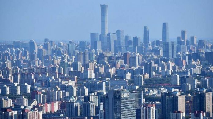 Vista-dos-arranha-ceus-no-Distrito-Comercial-Central-de-Pequim-na-China