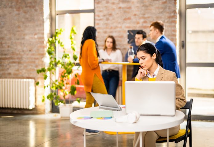 Business team working in a start-up office